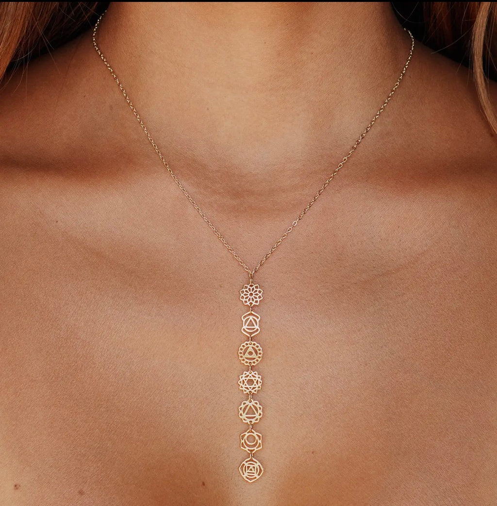 Gold Chakra Drop Necklace