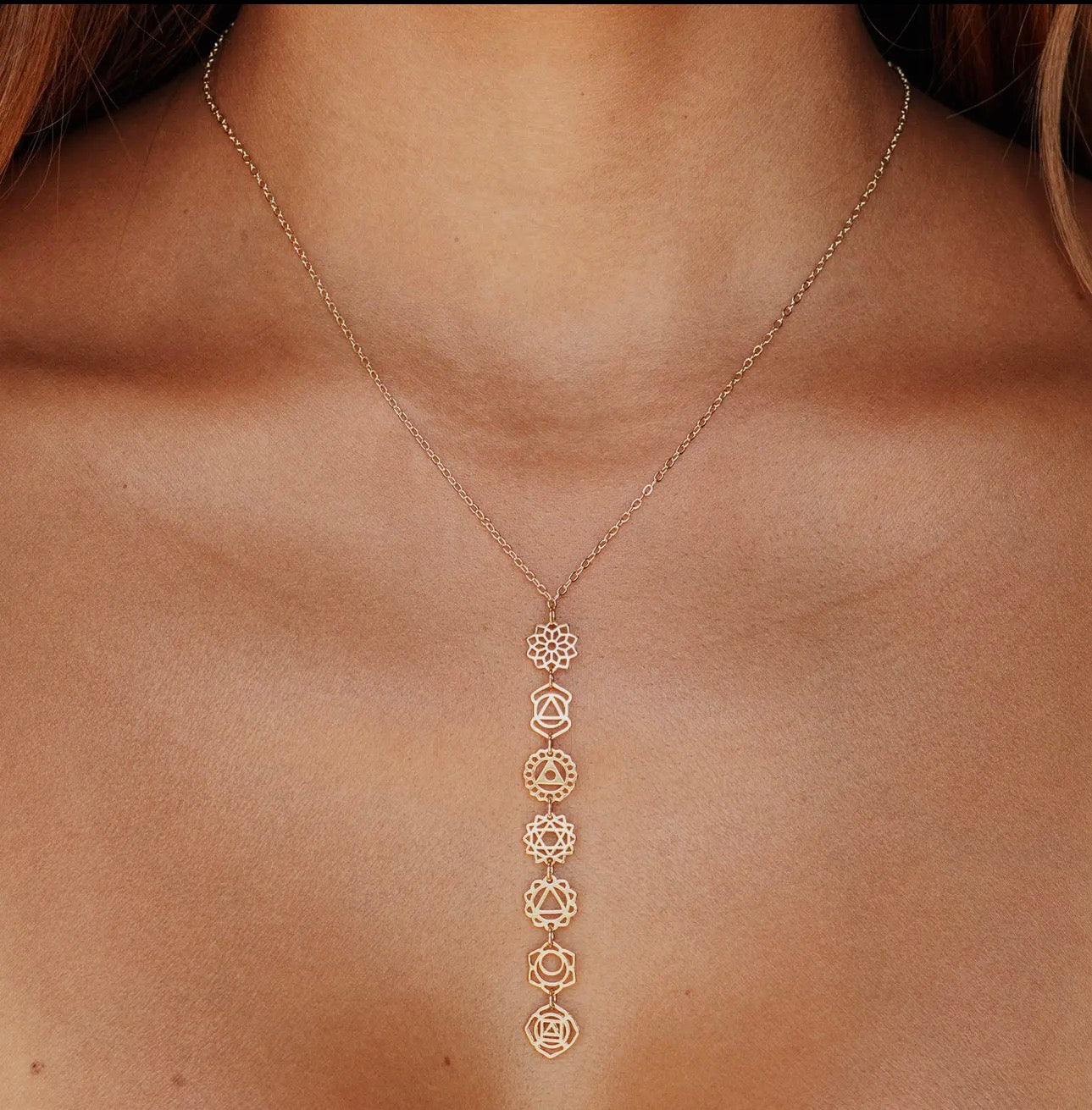 Gold Chakra Drop Necklace