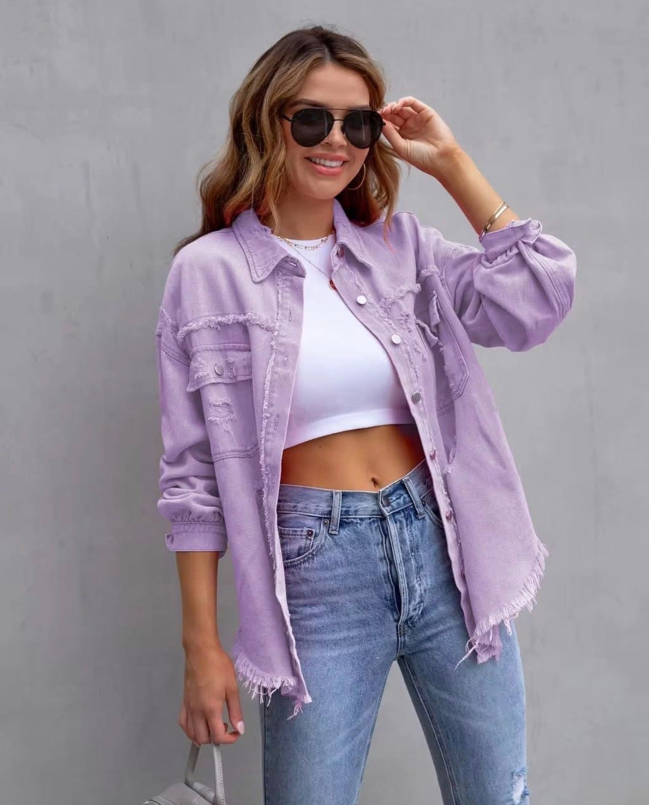 Faux Denim Shacket
