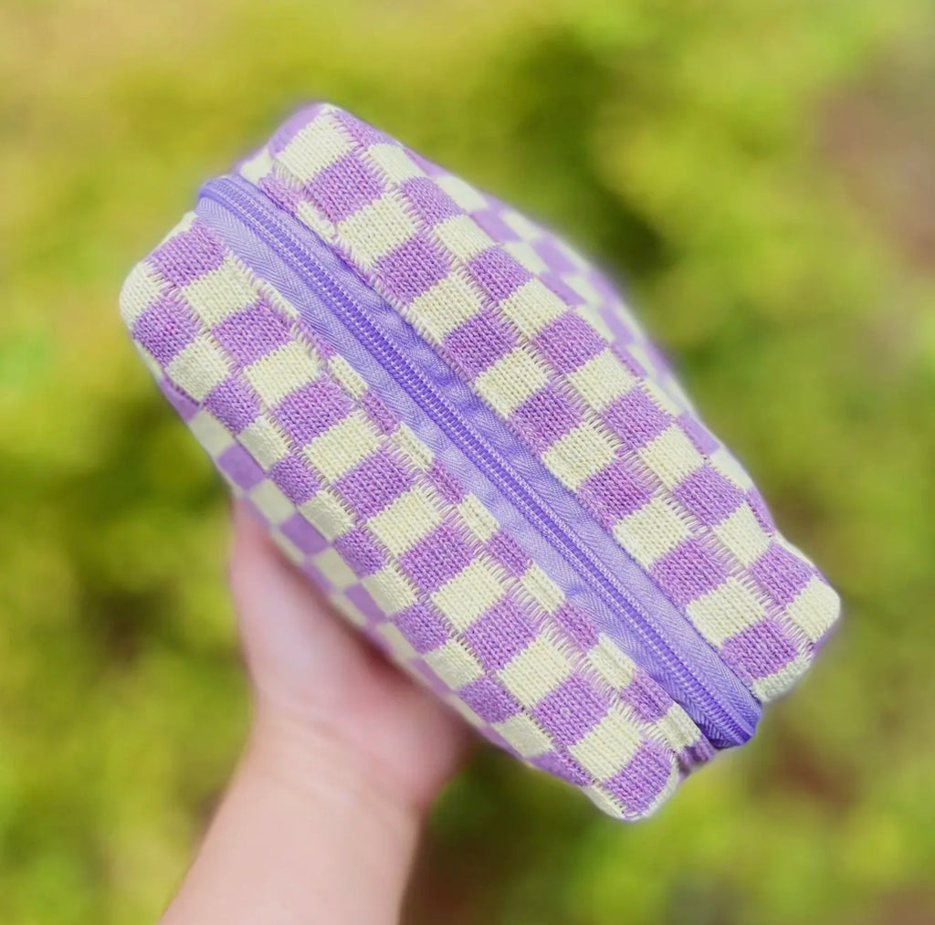 Checkered Cosmetic Bags