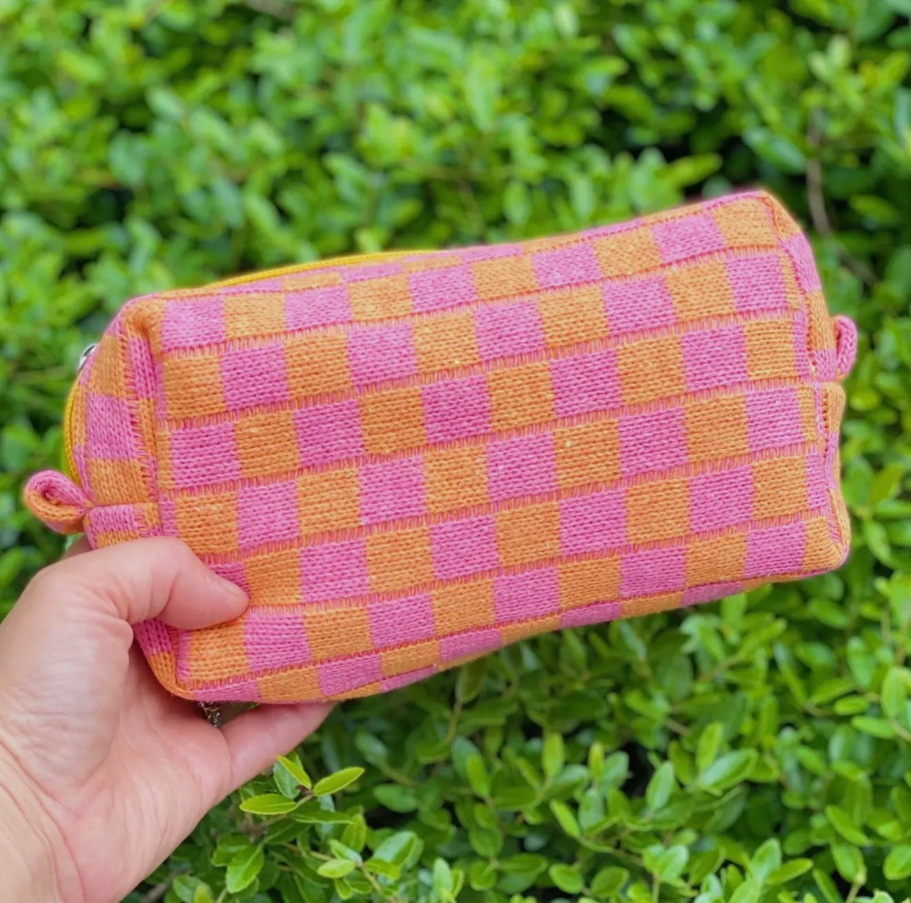 Checkered Cosmetic Bags