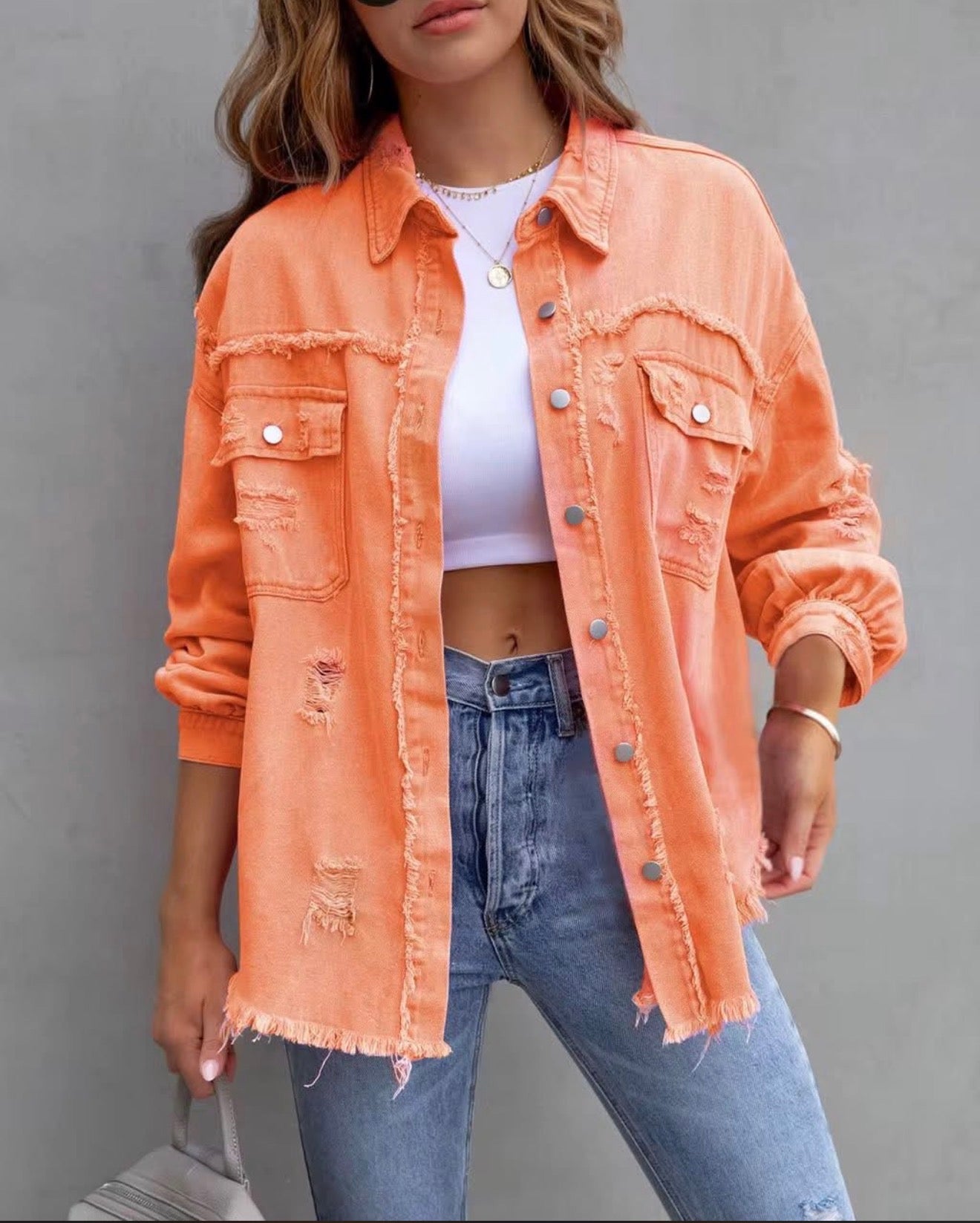 Faux Denim Shacket