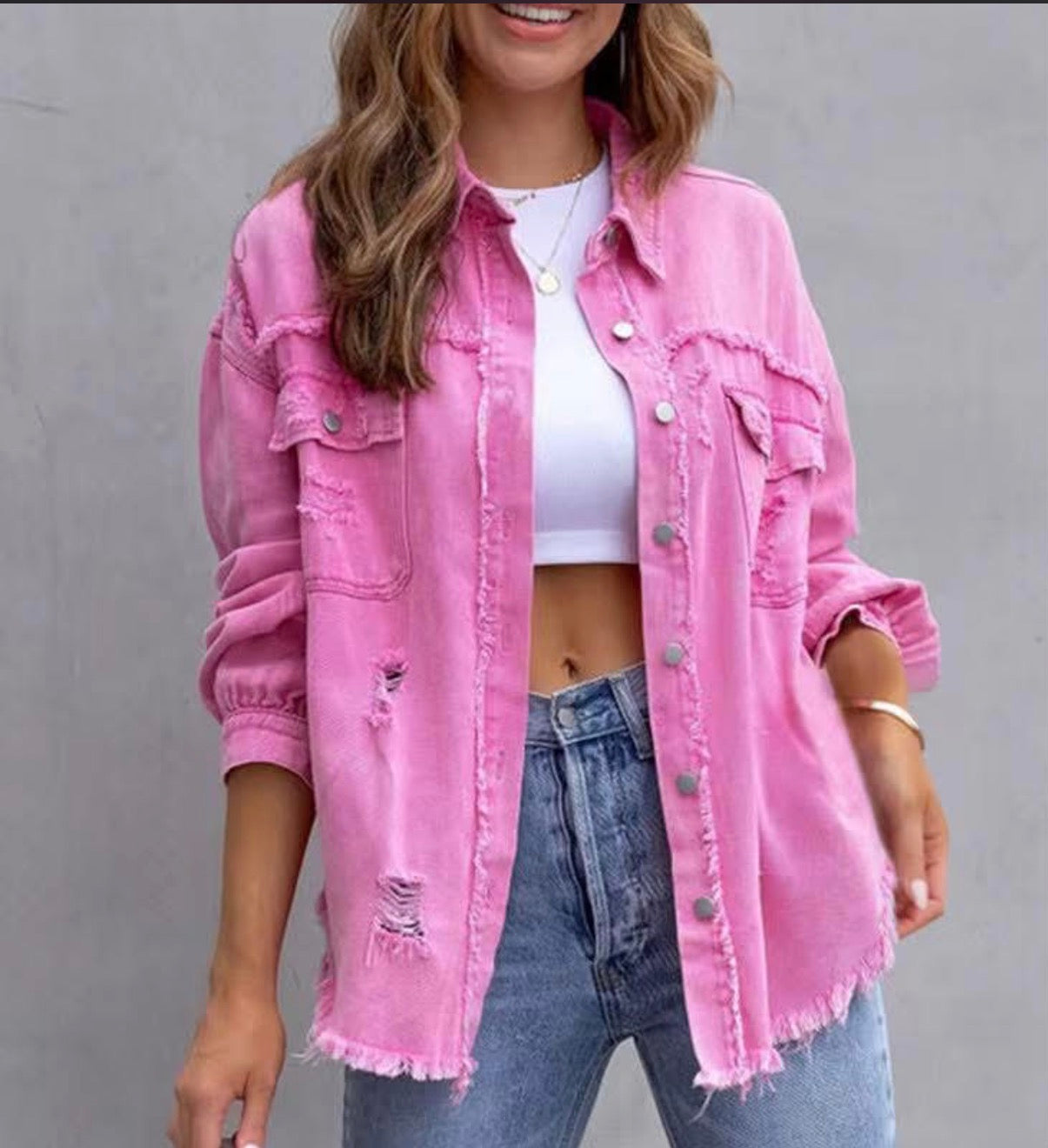 Faux Denim Shacket