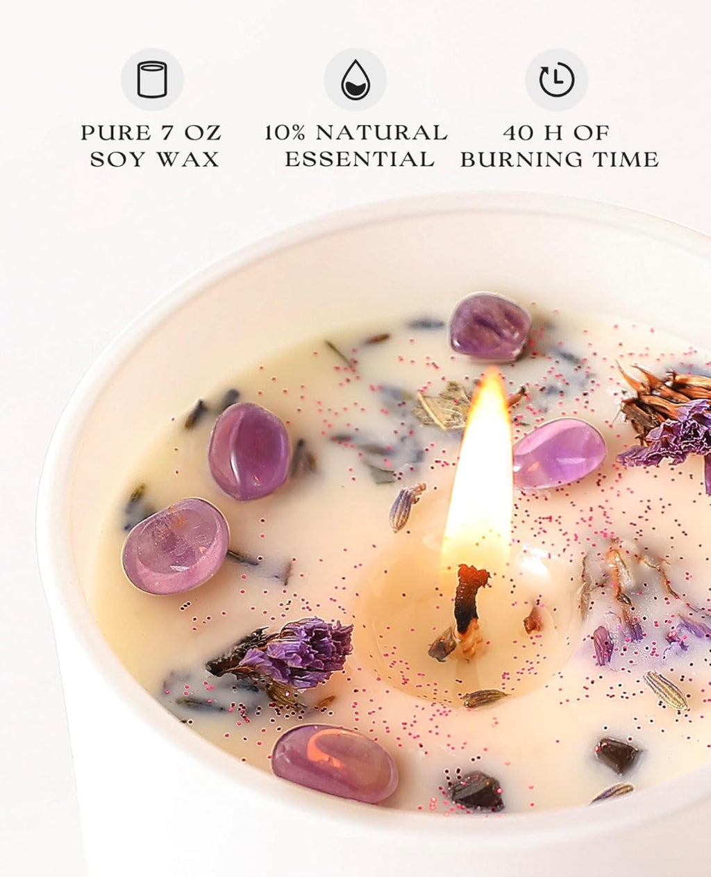 Lavender Crystal Candle