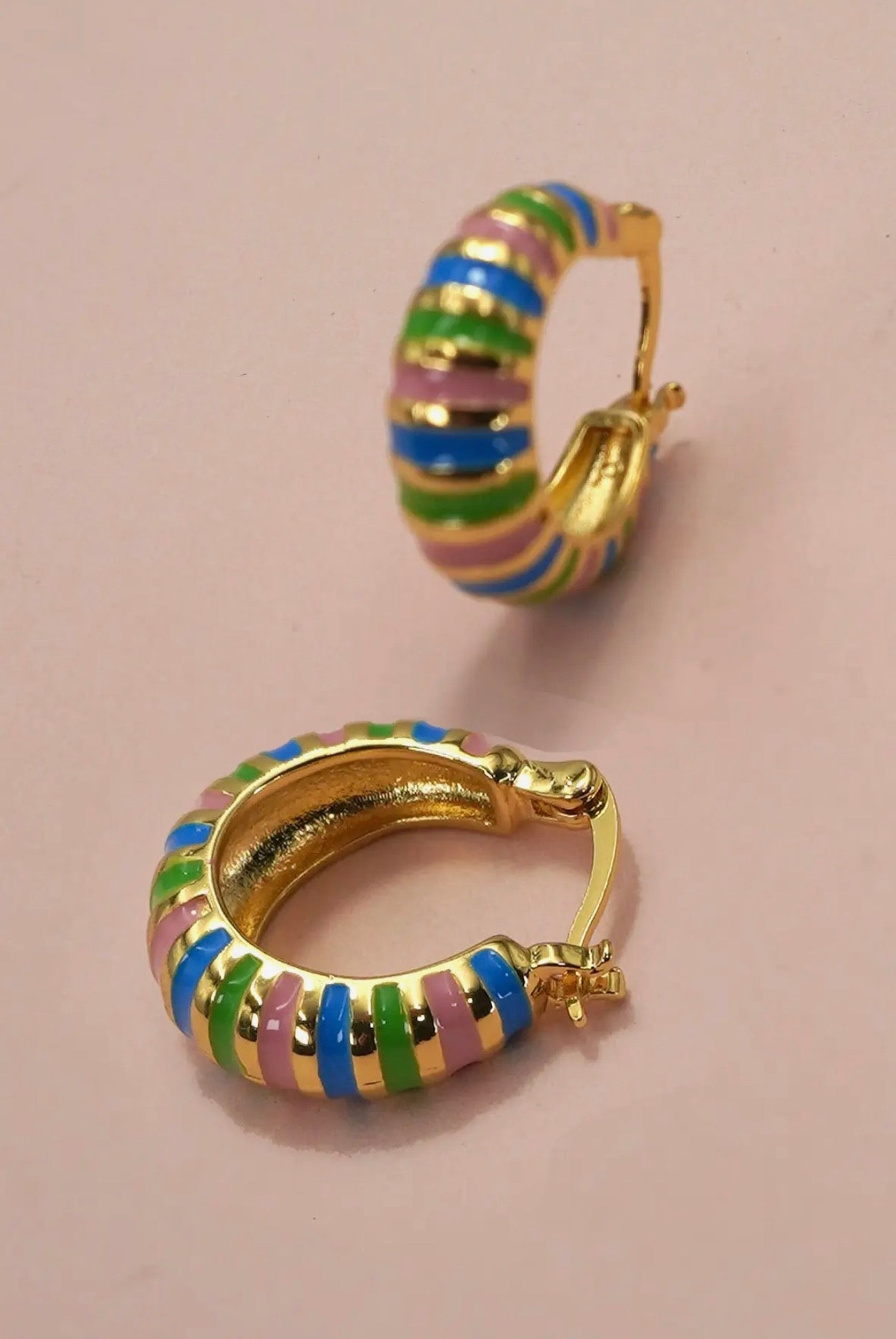 Colorful Huggie Hoops