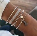 Silver 4 Piece Bracelets