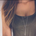 Long bar Silver Necklace