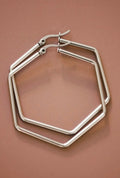 Stainess Steel Silver Hoops