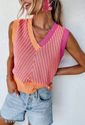 Strawberry Pink Knitted Vest Tank