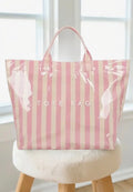 Pink Striped Tote Bag