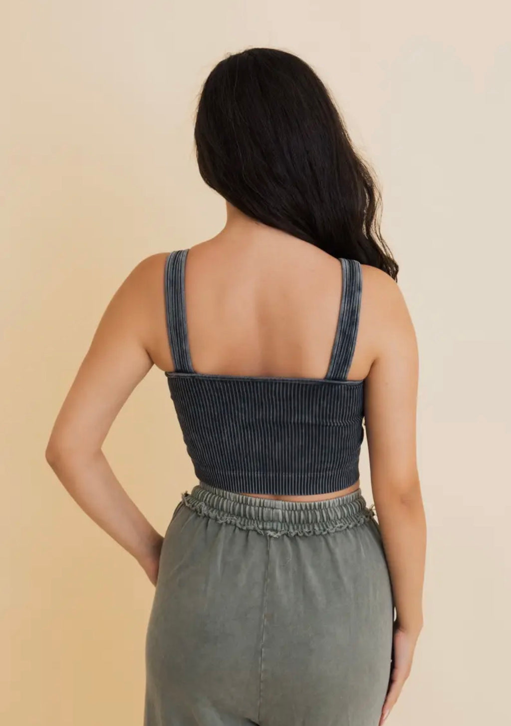 Wash Ribbed Padded Bralette